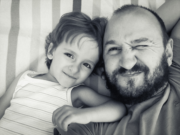 Papa und Tochter selfie